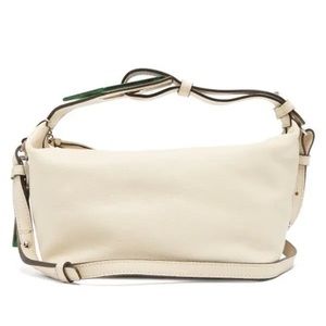 Ganni Emerald Effect Plaque Leather Bag White